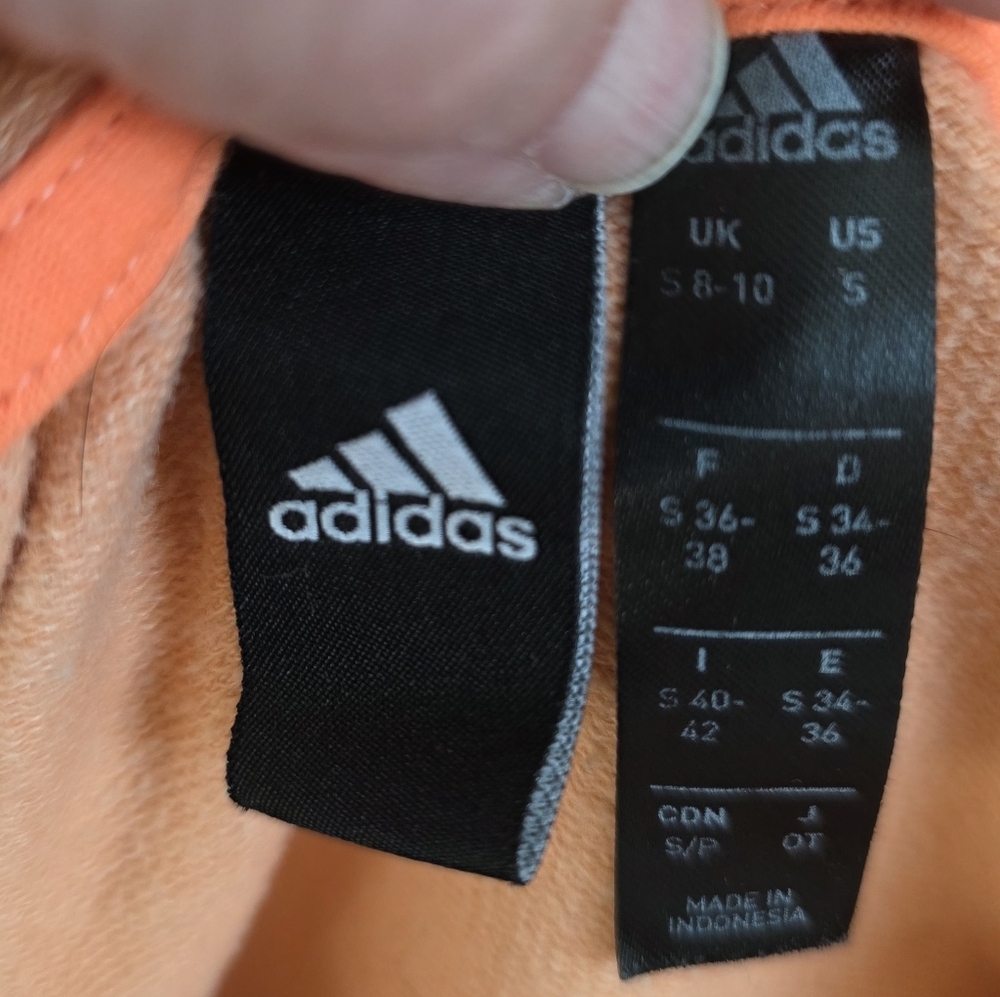 Addidas Collective Power Cropped Hoodie In Peach Orange Color Size Small - Picture 3 of 7